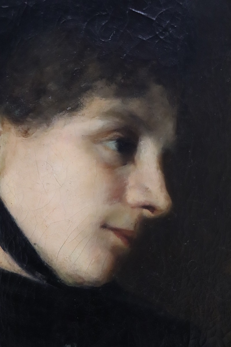 G. Puricelli, Antique Portrait of Woman, Oil on Canvas