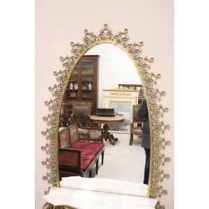 Italian Design Oval Floor Mirror Attributed To Pier Luigi Colli