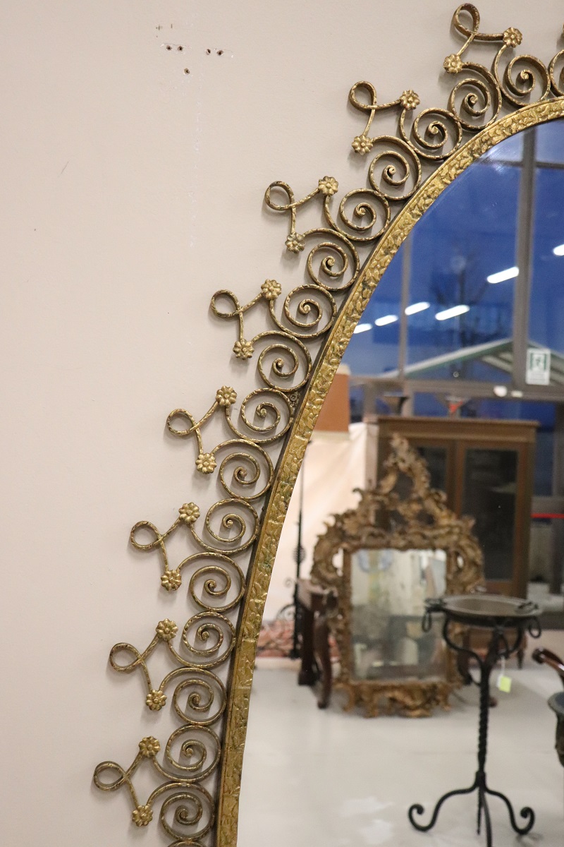 Italian Design Oval Floor Mirror Attributed To Pier Luigi Colli