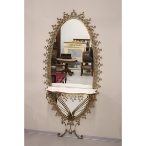 Italian Design Oval Floor Mirror Attributed To Pier Luigi Colli