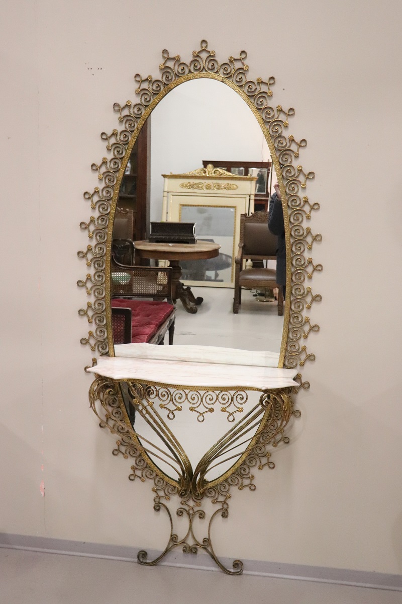 Italian Design Oval Floor Mirror Attributed To Pier Luigi Colli
