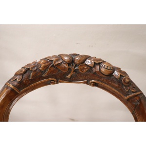 Dining Chairs in Carved Walnut, Mid-19th Century, Set of 4