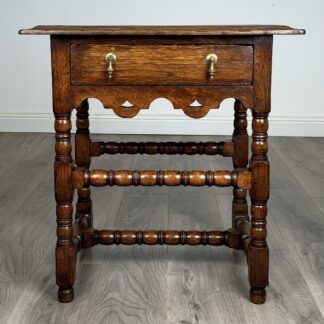 Antique 20th Century Chippendale Style Side Table In Oak
