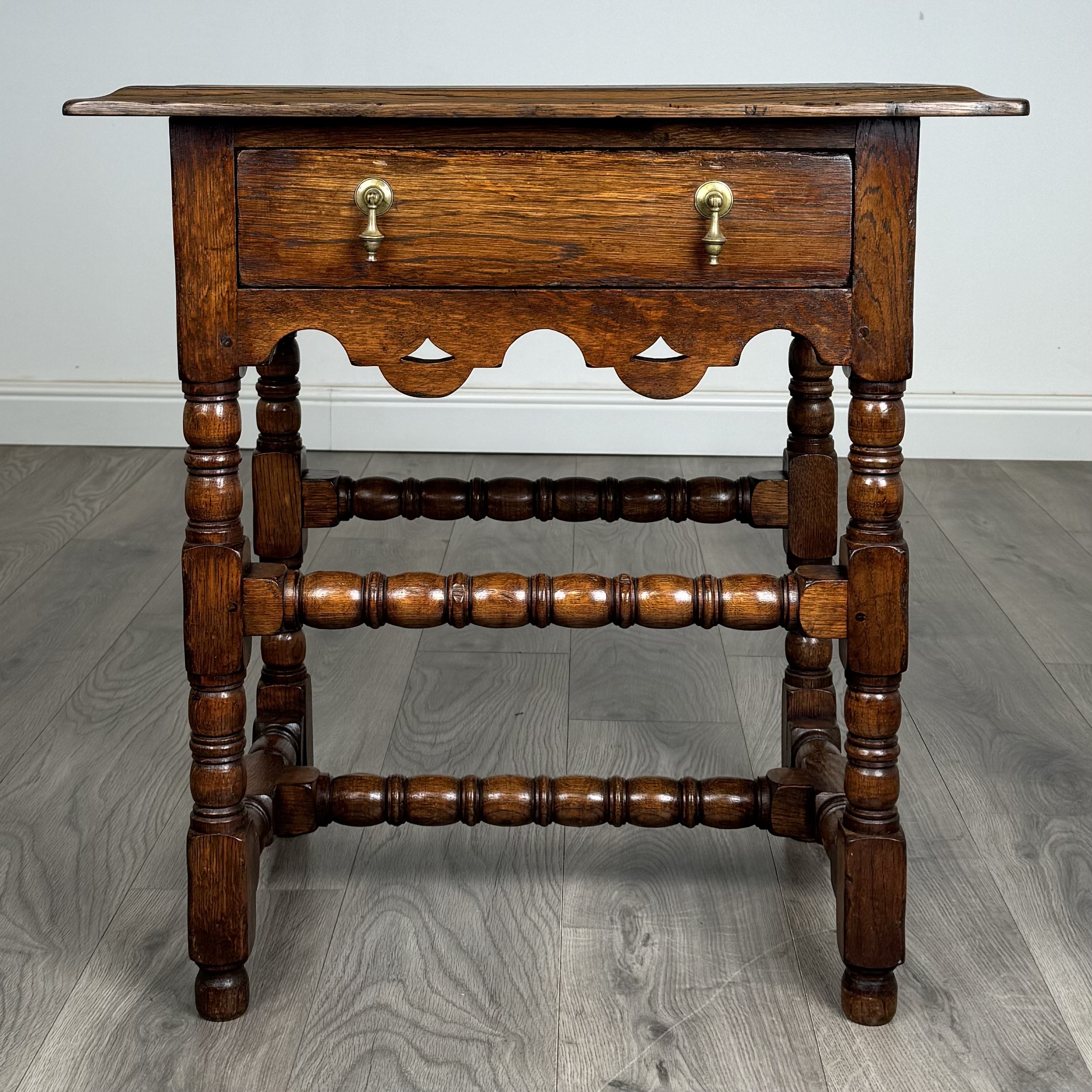 Antique 20th Century Chippendale Style Side Table In Oak