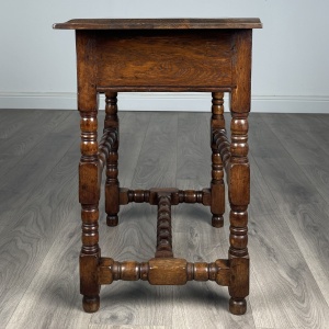 Antique 20th Century Chippendale Style Side Table In Oak