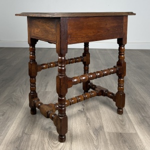 Antique 20th Century Chippendale Style Side Table In Oak
