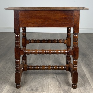 Antique 20th Century Chippendale Style Side Table In Oak