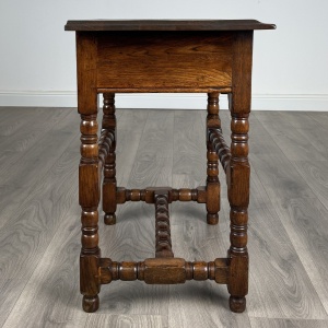 Antique 20th Century Chippendale Style Side Table In Oak
