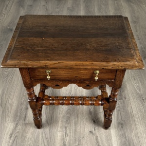 Antique 20th Century Chippendale Style Side Table In Oak