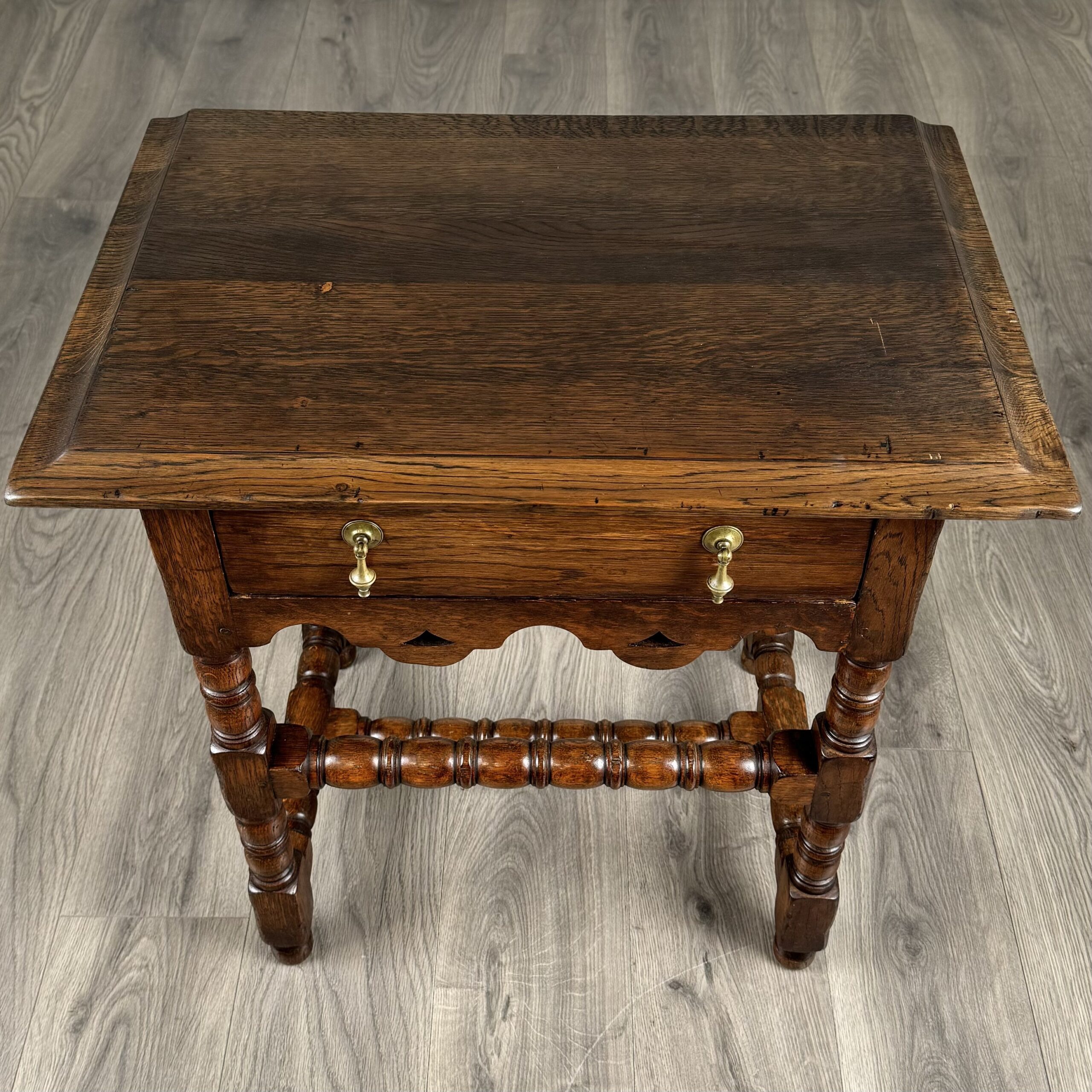 Antique 20th Century Chippendale Style Side Table In Oak