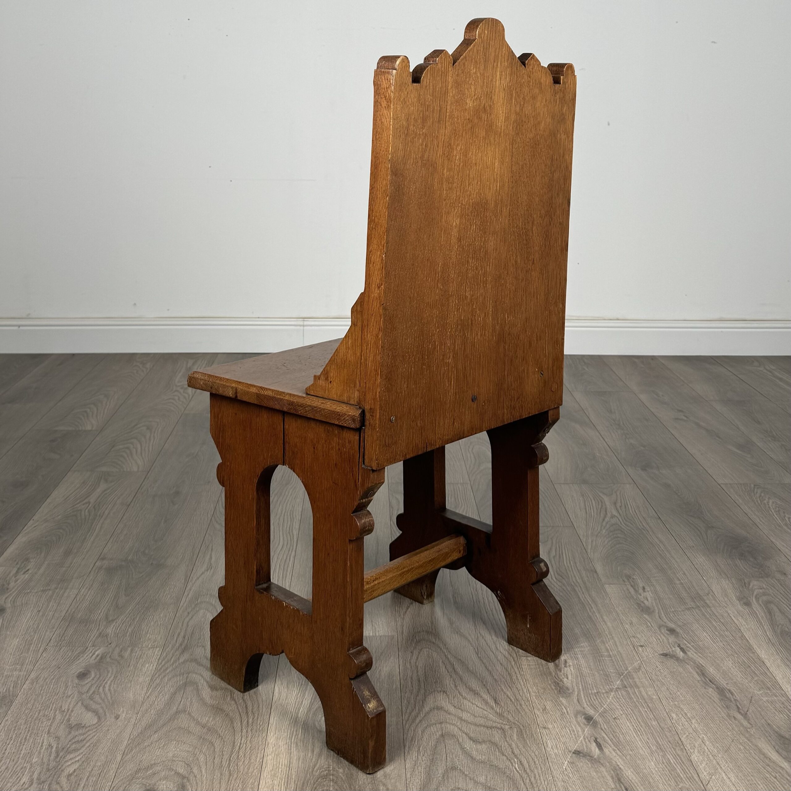 Antique 19th Century Pair Of Gothic Hall Chair’s In Oak