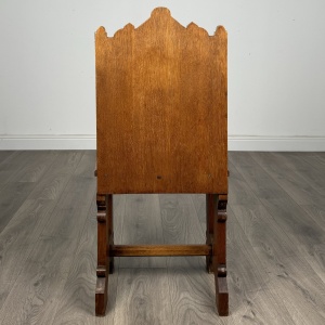 Antique 19th Century Pair Of Gothic Hall Chair’s In Oak