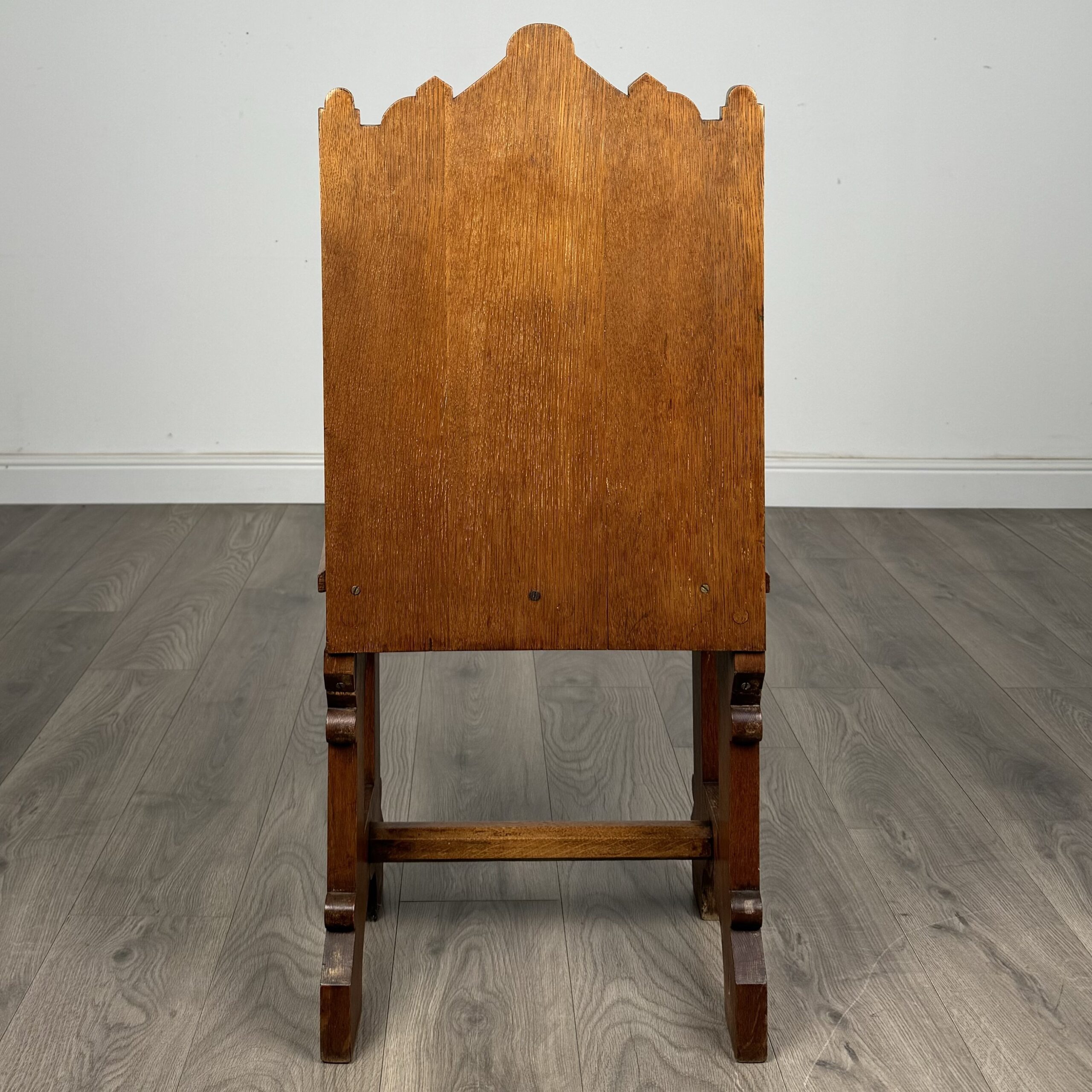 Antique 19th Century Pair Of Gothic Hall Chair’s In Oak
