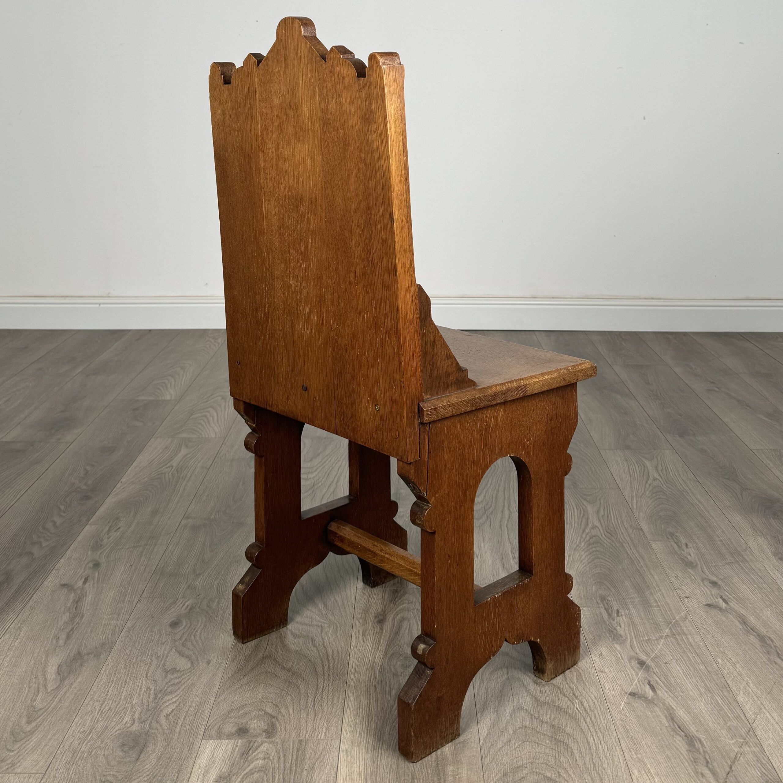Antique 19th Century Pair Of Gothic Hall Chair’s In Oak
