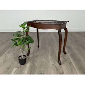Antique 20th Century Carved Side Table In Oak