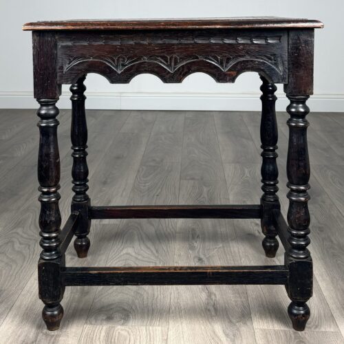 Antique 19th Century Carved Oak Side Table