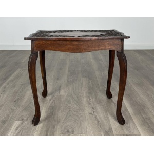 Antique 20th Century Carved Side Table In Oak