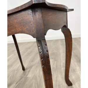Antique 20th Century Carved Side Table In Oak