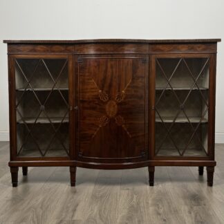 Antique Late 19th Century Inlaid Display Cabinet In Mahogany