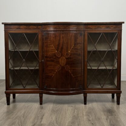 Antique Late 19th Century Inlaid Display Cabinet In Mahogany