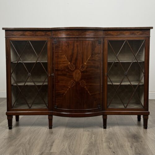 Antique Late 19th Century Inlaid Display Cabinet In Mahogany