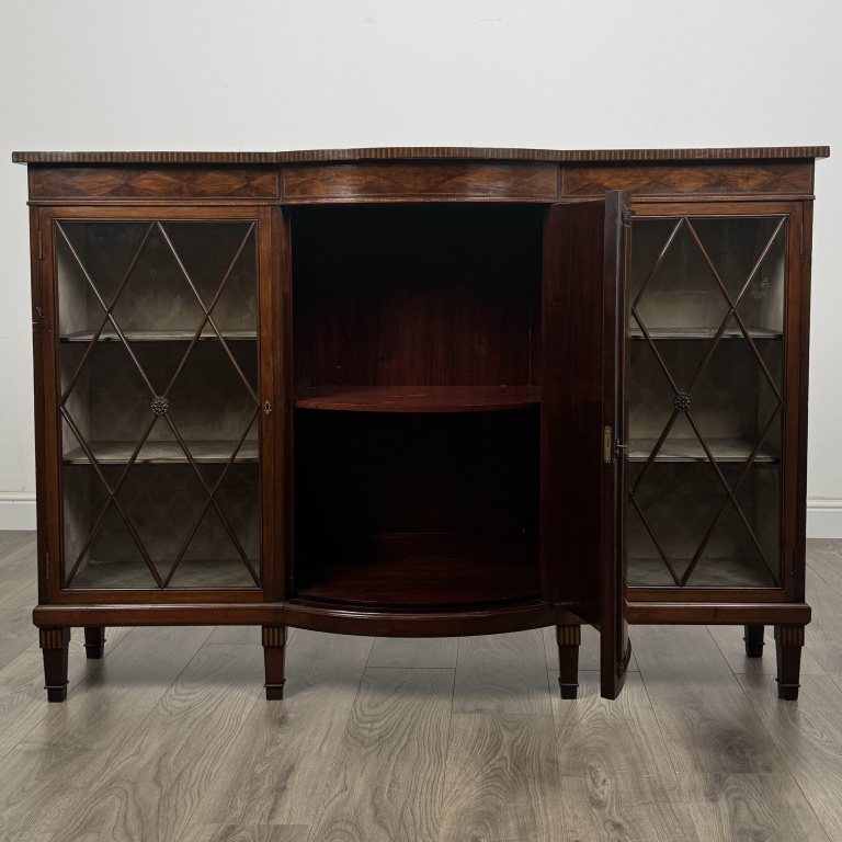 Antique Late 19th Century Inlaid Display Cabinet In Mahogany - Image 2