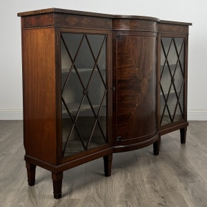 Antique Late 19th Century Inlaid Display Cabinet In Mahogany