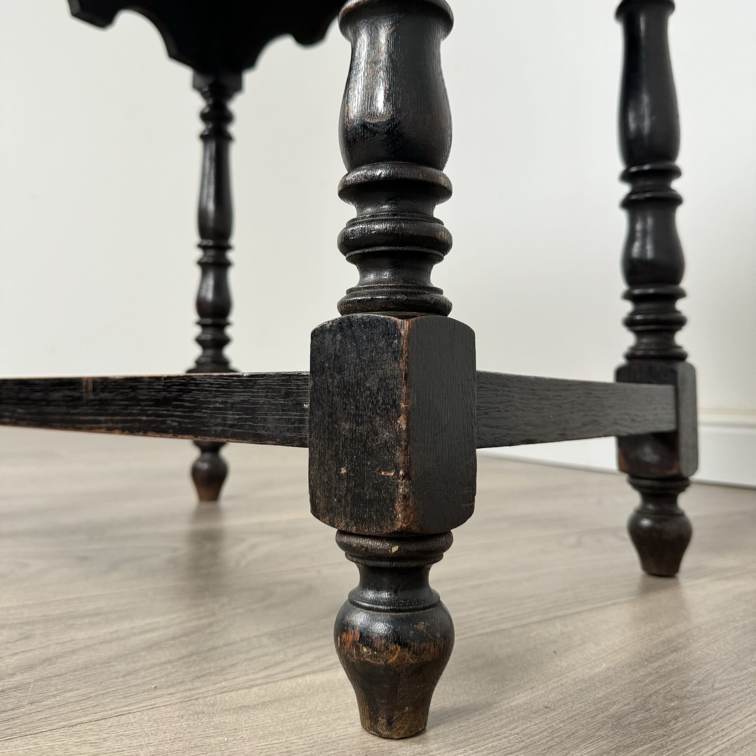 Antique 19th Century Carved Oak Side Table