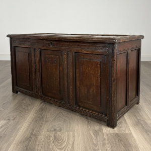 18th Century Fine Quality Coffer In Oak