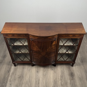 Antique Late 19th Century Inlaid Display Cabinet In Mahogany