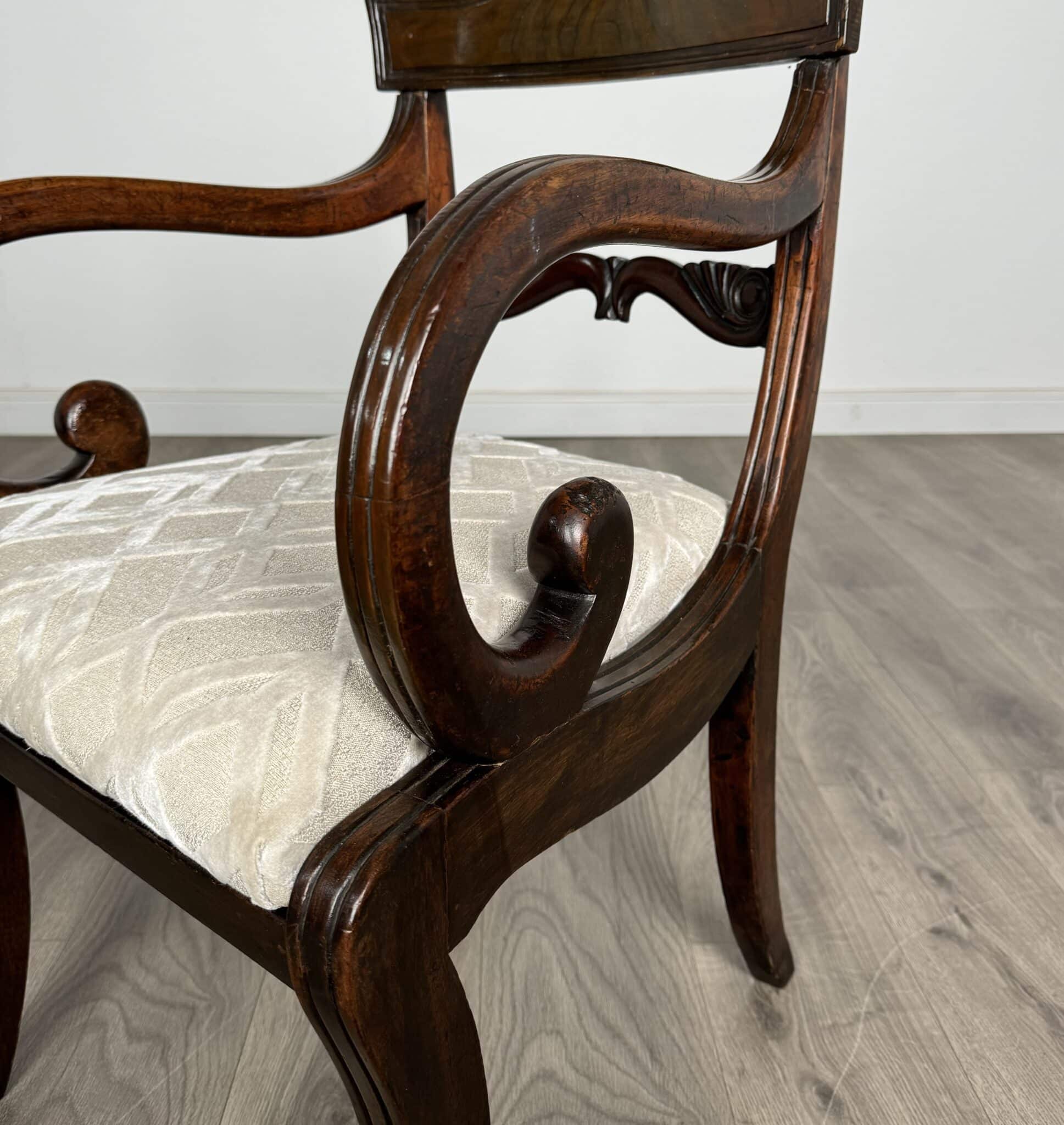 Antique Early 19th Century Set Of 8 Regency Dining Chairs