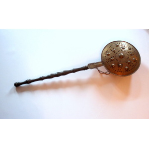 1910s - antique bed warmer made of copper/brass with a wooden handle