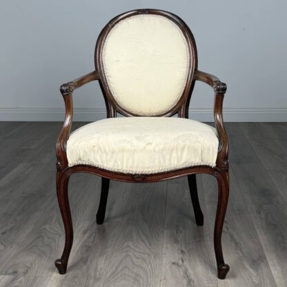 Antique 18th Century Hepplewhite Open Armchair In Mahogany - Image 8