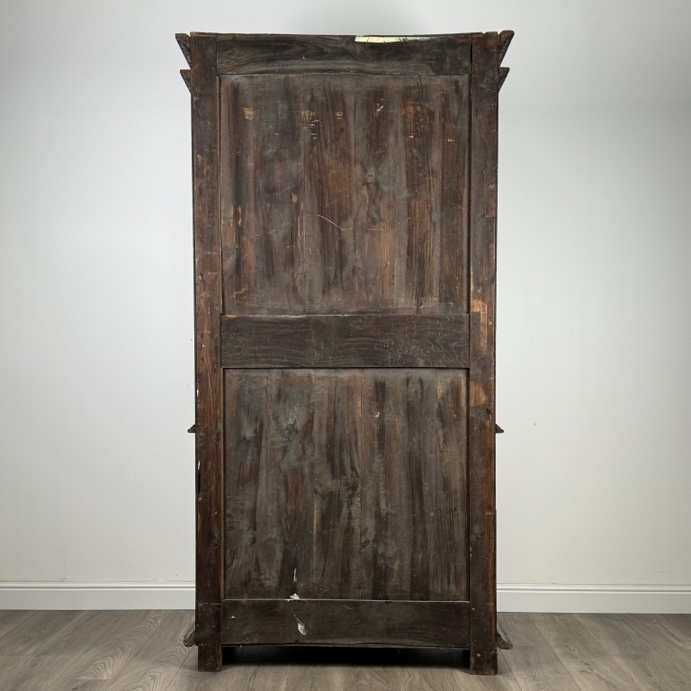 Antique 19th Century Heavily Carved French Breton Cabinet In Chestnut - Image 6