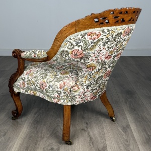 Antique 19th Century Fine Quality Carved Oak Armchair