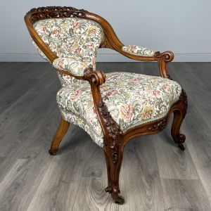 Antique 19th Century Fine Quality Carved Oak Armchair