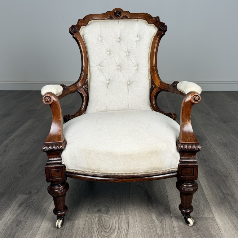 Antique 19th Century Fine Quality Armchair In Mahogany - Image 8