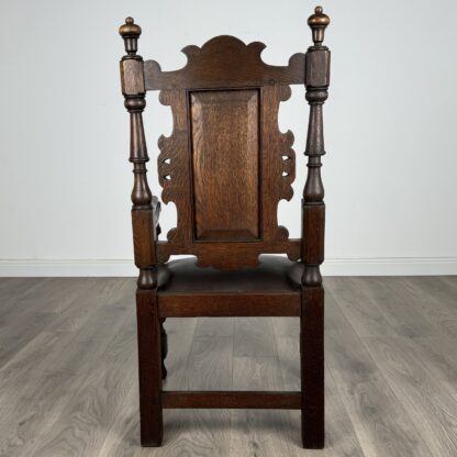 Antique 20th Century Pair Of Fine Quality Armchairs In Oak - Image 5