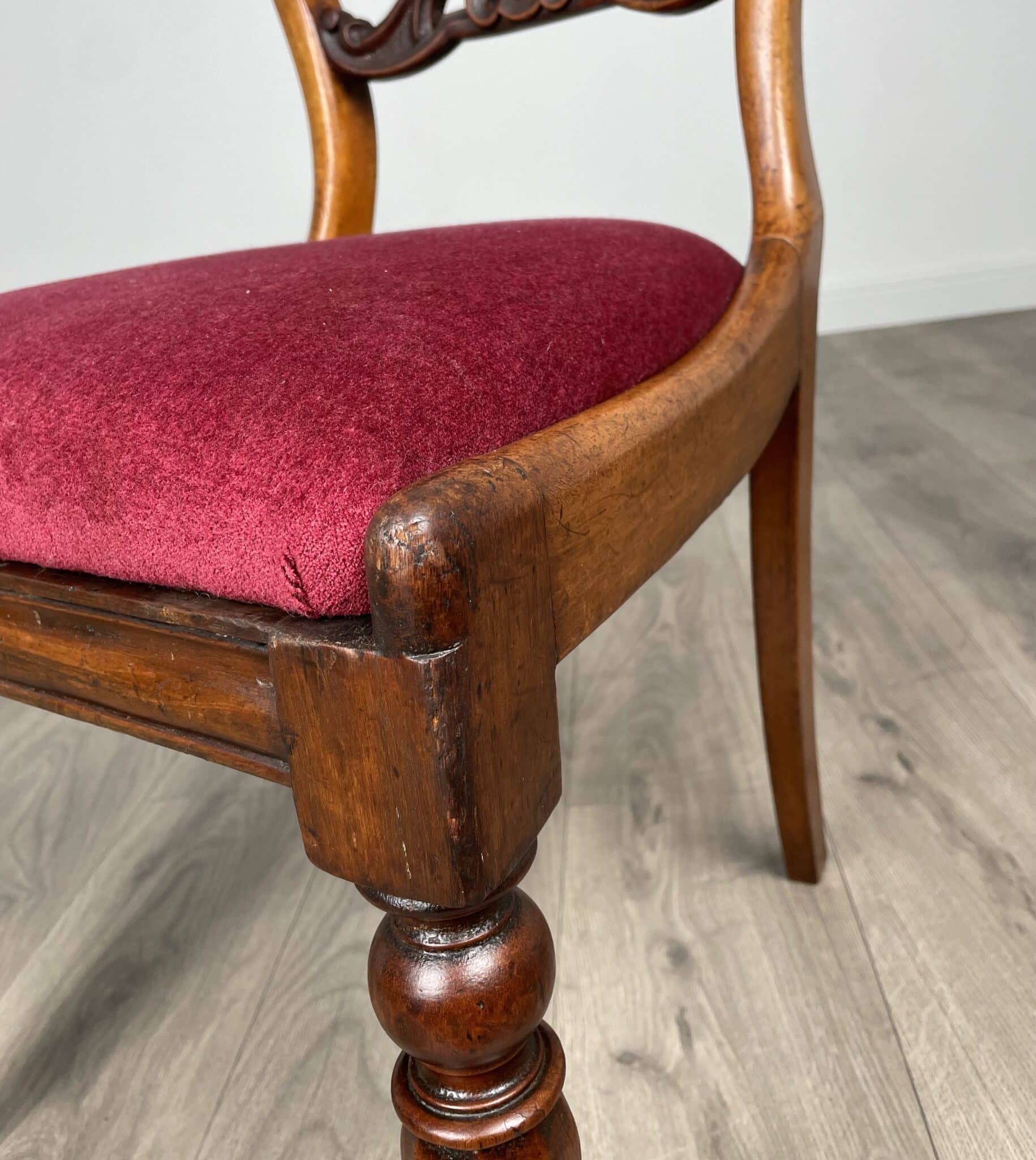 Antique 19th Century Bedroom Chair / Hall Chair In Mahogany