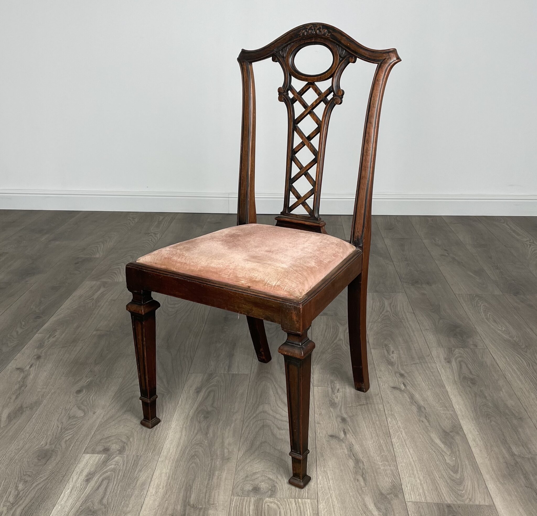 Antique 18th Century Bedroom Chair / Hall Chair In Mahogany