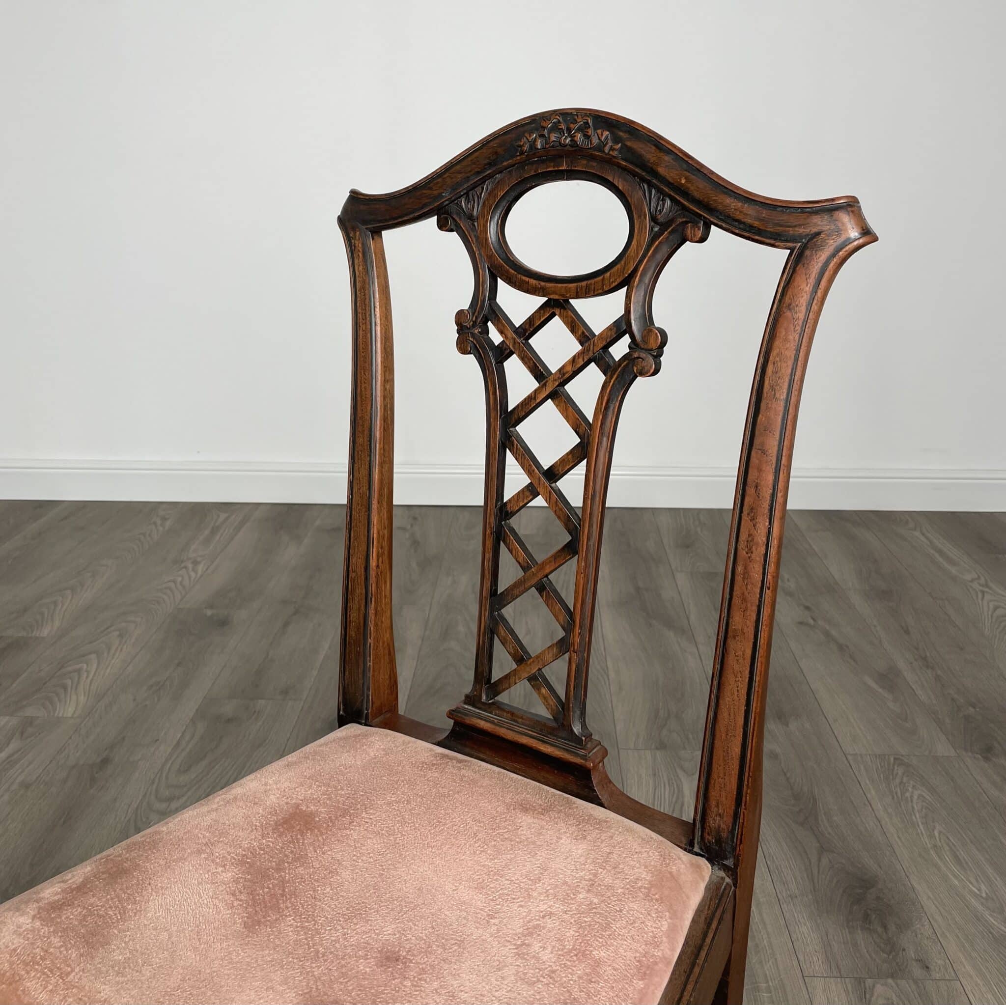 Antique 18th Century Bedroom Chair / Hall Chair In Mahogany