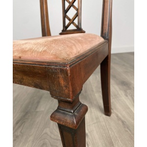 Antique 18th Century Bedroom Chair / Hall Chair In Mahogany