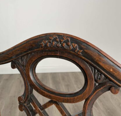 Antique 18th Century Bedroom Chair / Hall Chair In Mahogany - Image 9