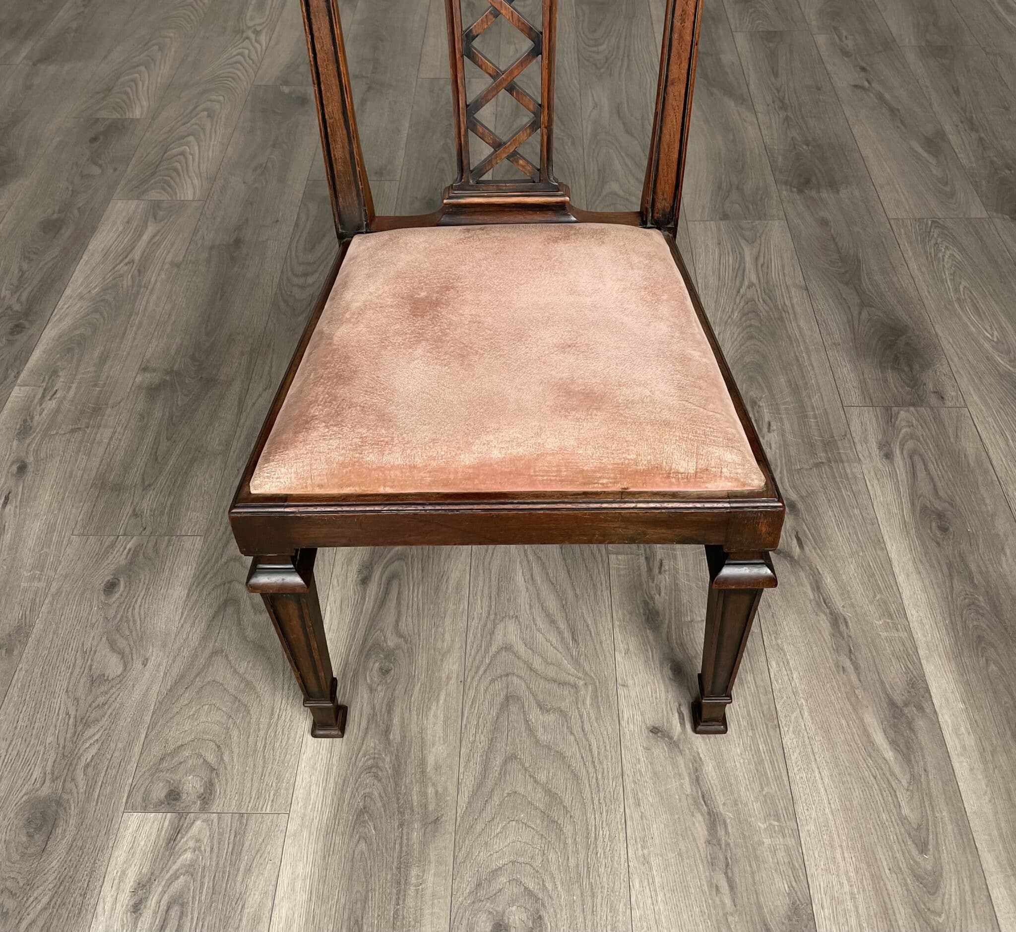 Antique 18th Century Bedroom Chair / Hall Chair In Mahogany