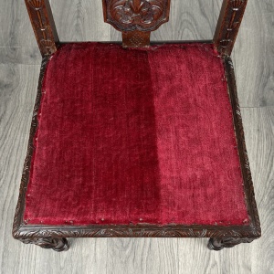 Antique Late 19th Century Set Of 6 Carved Oak Dining Chairs