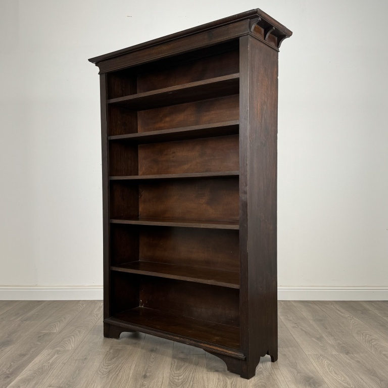 Antique 20th Century Open Bookcase In Oak - Image 2