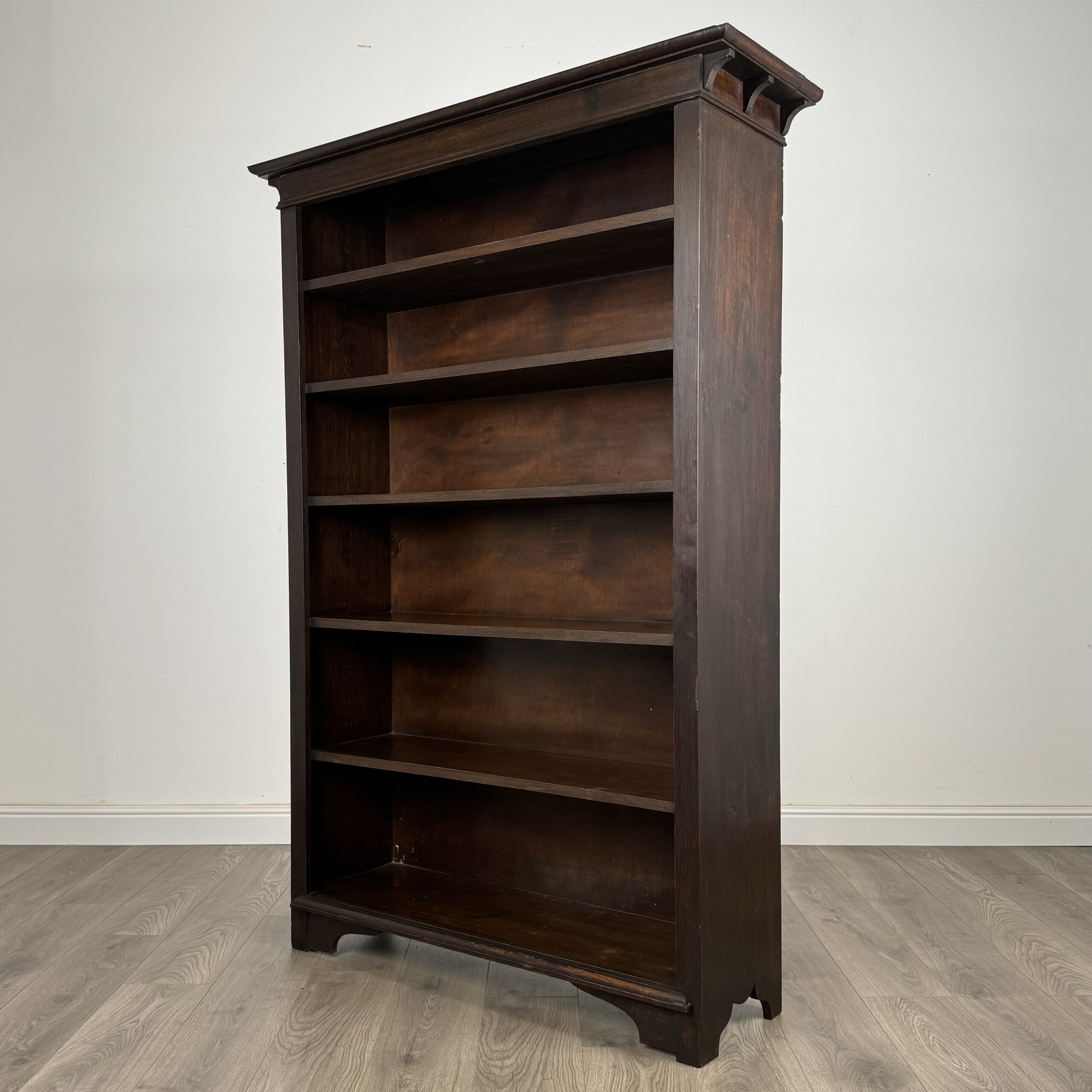 Antique 20th Century Open Bookcase In Oak