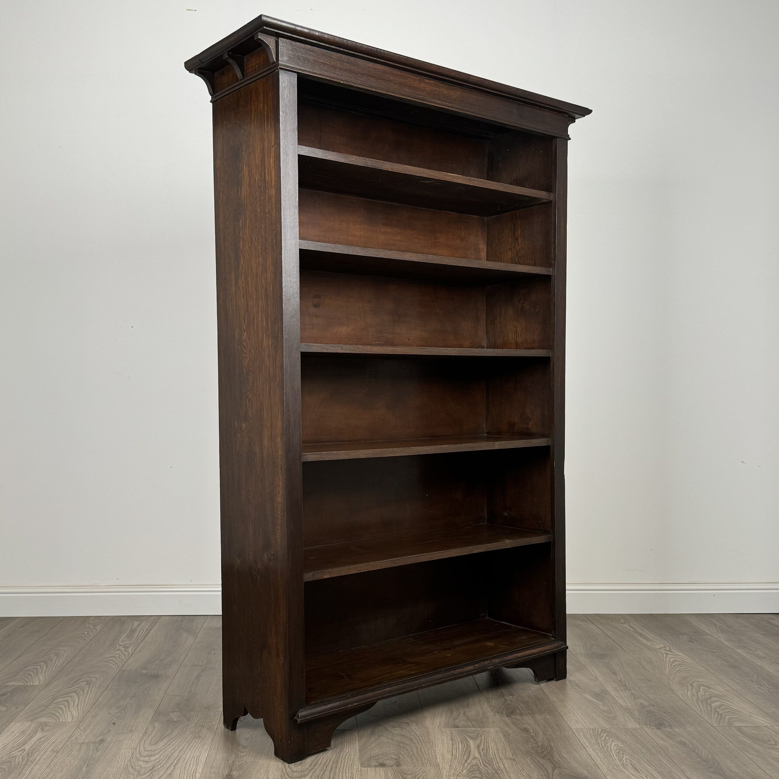Antique 20th Century Open Bookcase In Oak