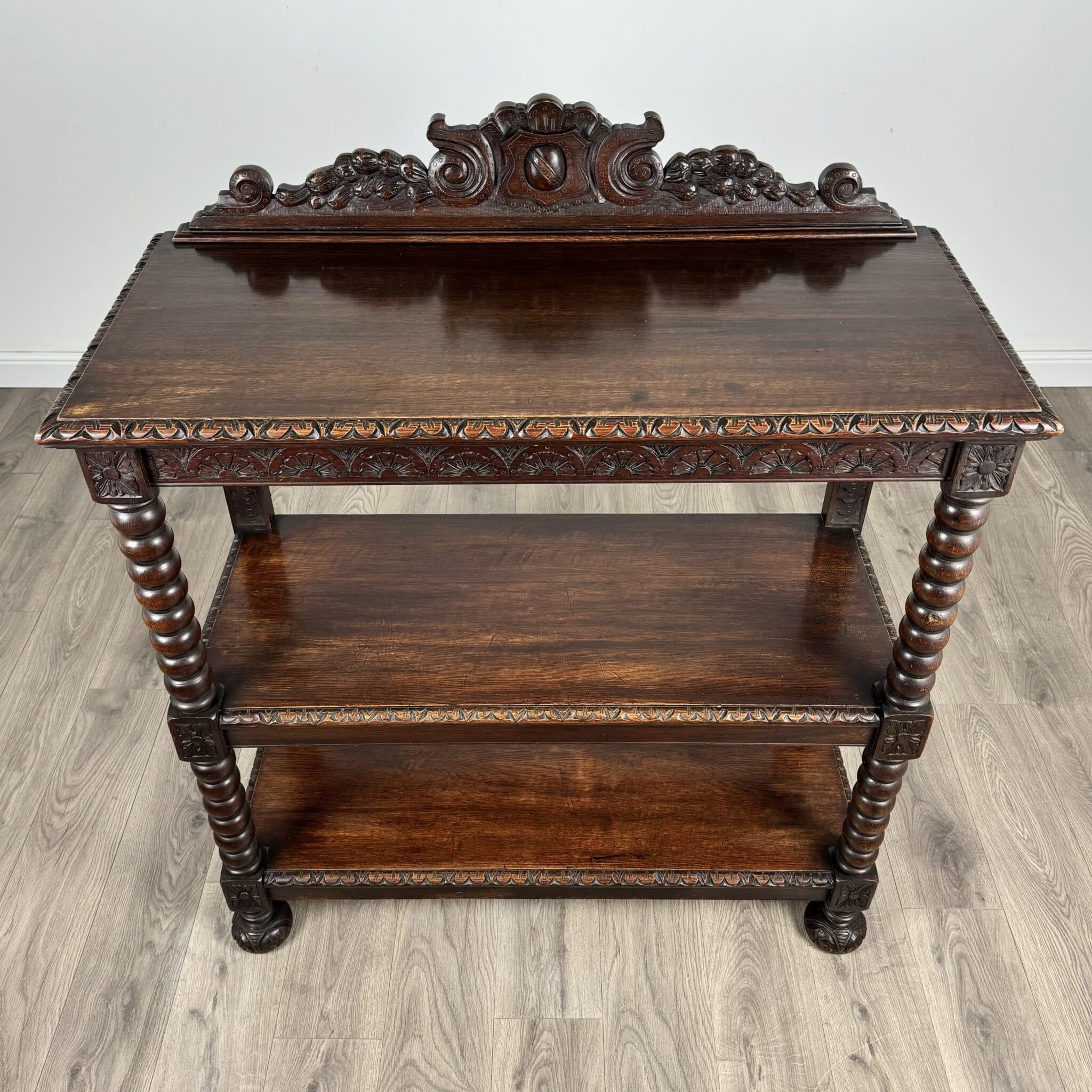 Antique 19th Century Carved Oak Buffet / Sideboard