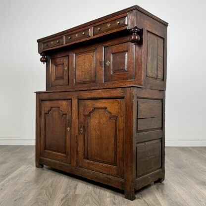 Antique 18th Century Welsh Deuddarn Cupboard In Oak - Image 3